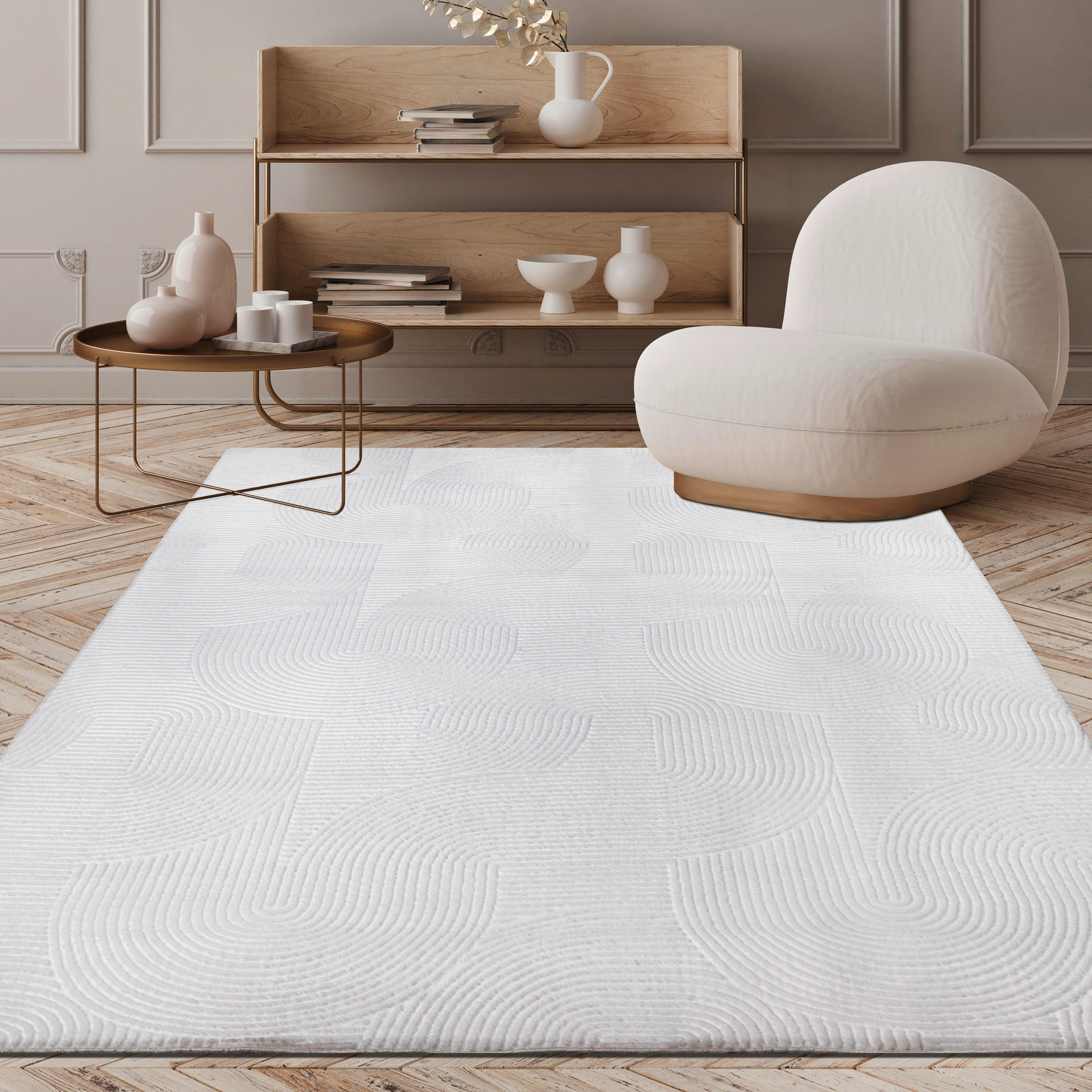 LÄUFER 80/300 cm Stilo Weiß  - Weiß, KONVENTIONELL, Textil (80/300cm)
