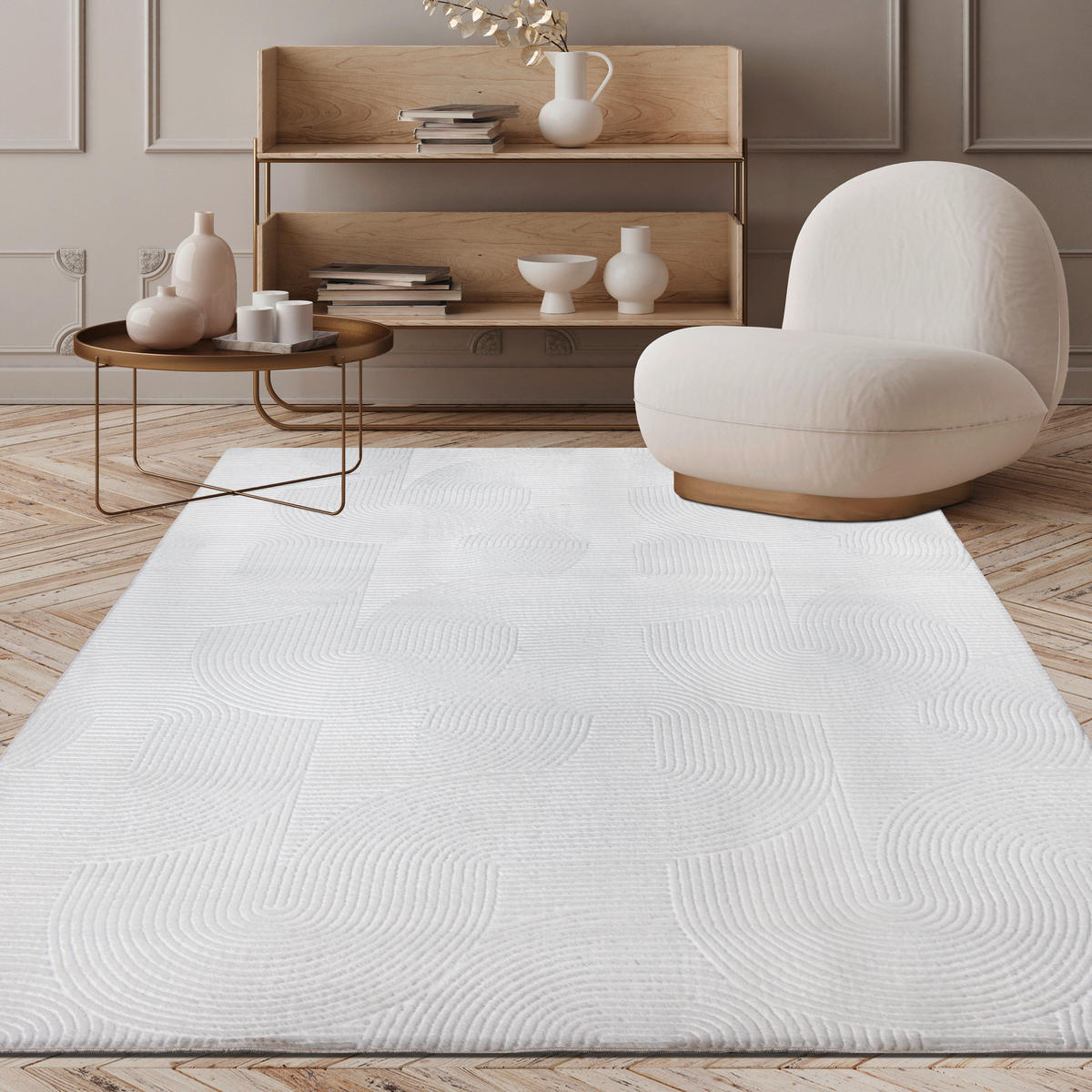 LÄUFER 80/300 cm Stilo Weiß  - Weiß, KONVENTIONELL, Textil (80/300cm) - Novel