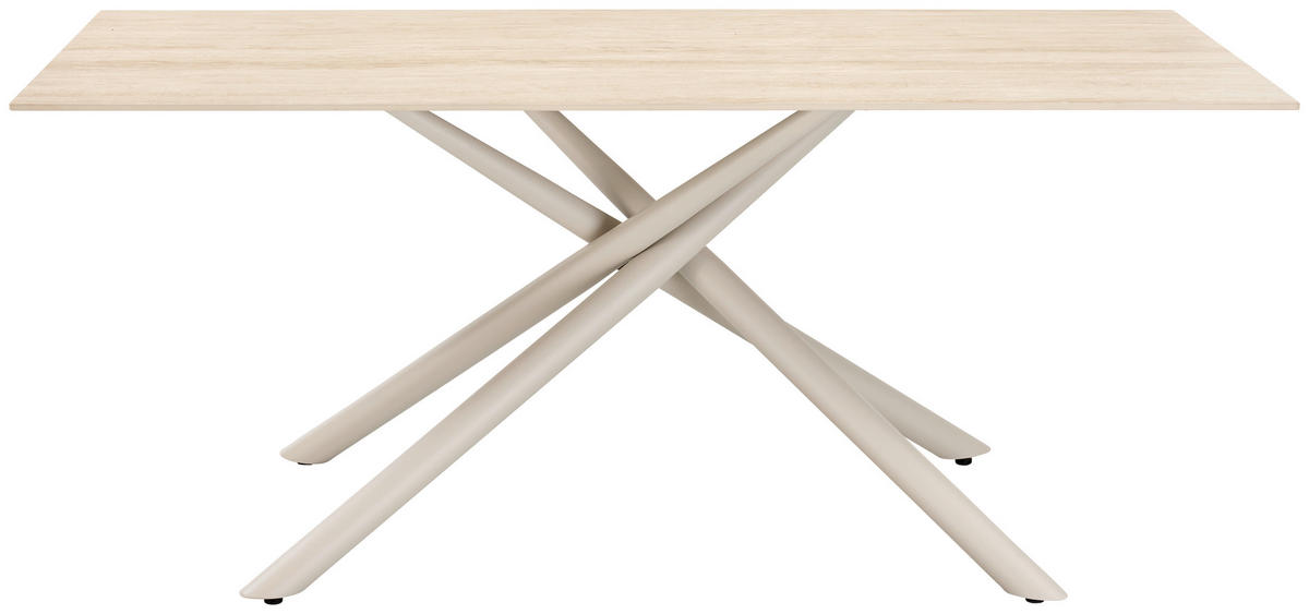 ESSTISCH rechteckig Beige  - Beige, MODERN, Stein/Metall (180/76/90cm) - MID.YOU