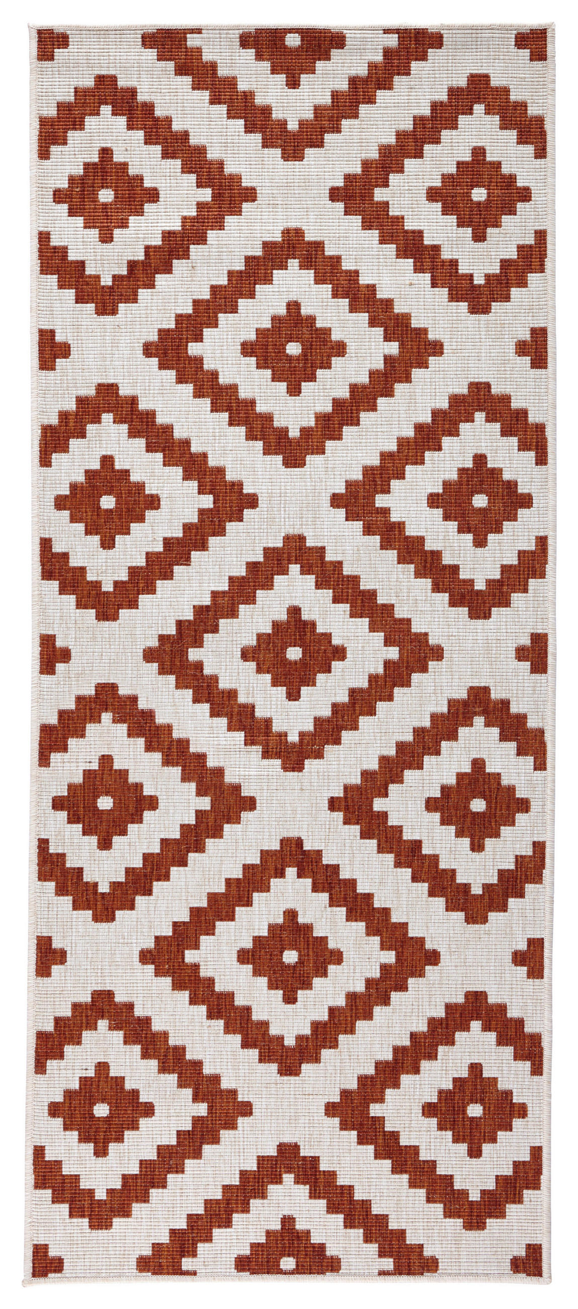 OUTDOORTEPPICH 80/350 cm Twin Creme, Terracotta  - Terracotta/Creme, Basics, Kunststoff (80/350cm)