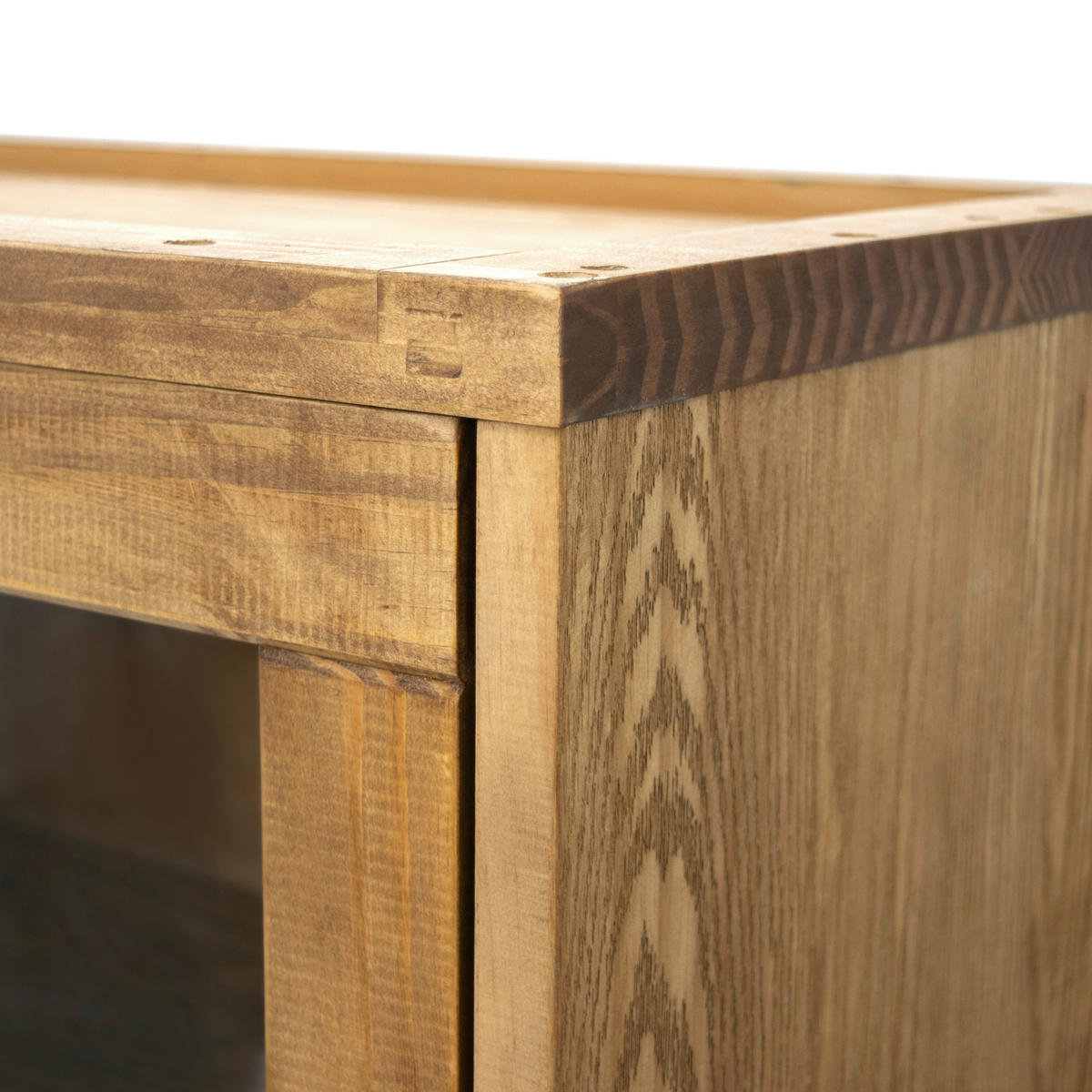 VITRINE in massiv Kiefer Eichefarben  - Eichefarben, MODERN, Holz (166/182/42cm) - MID.YOU