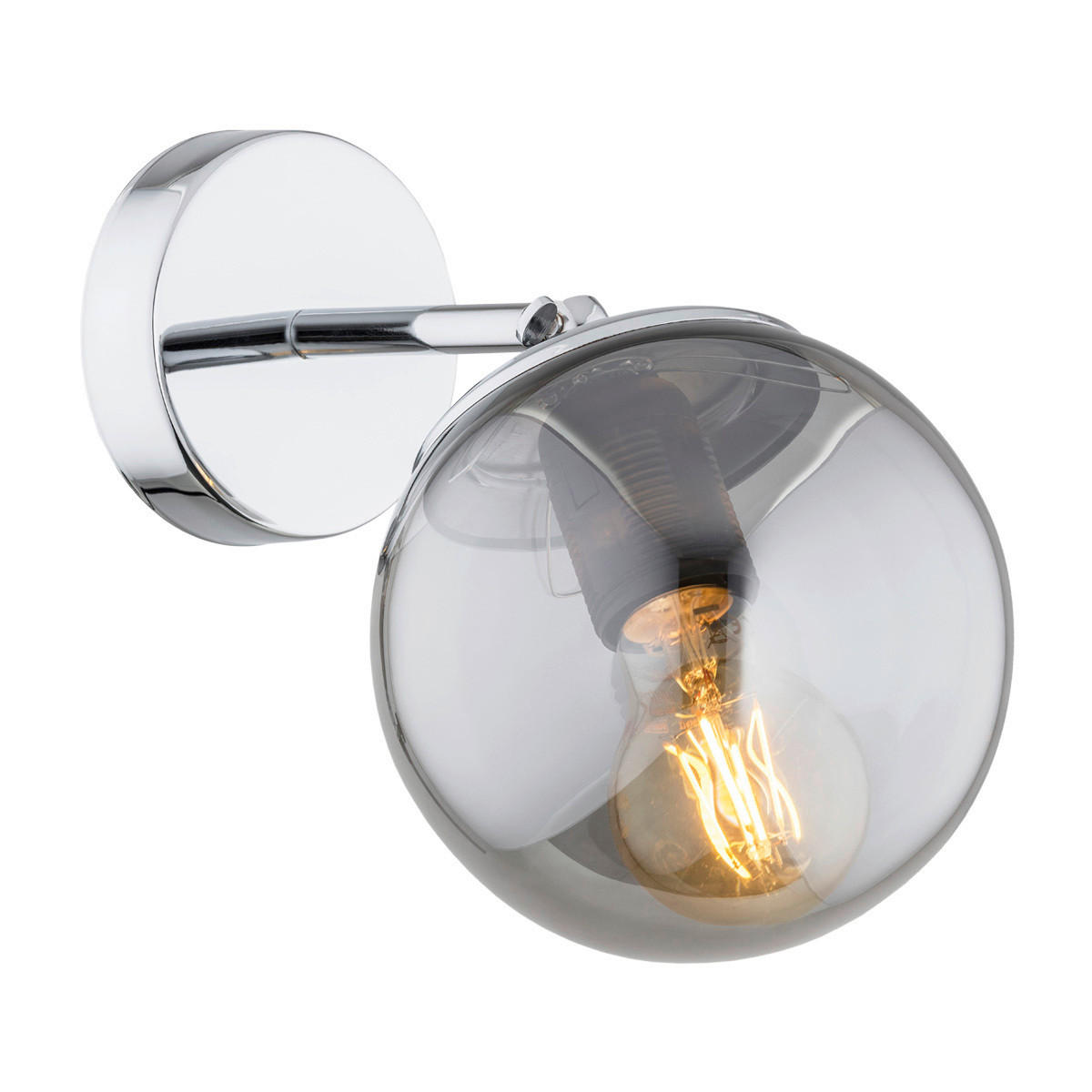 WANDLEUCHTE 23/22/15 cm   - Chromfarben/Graphitfarben, Design, Glas/Metall (23/22/15cm)