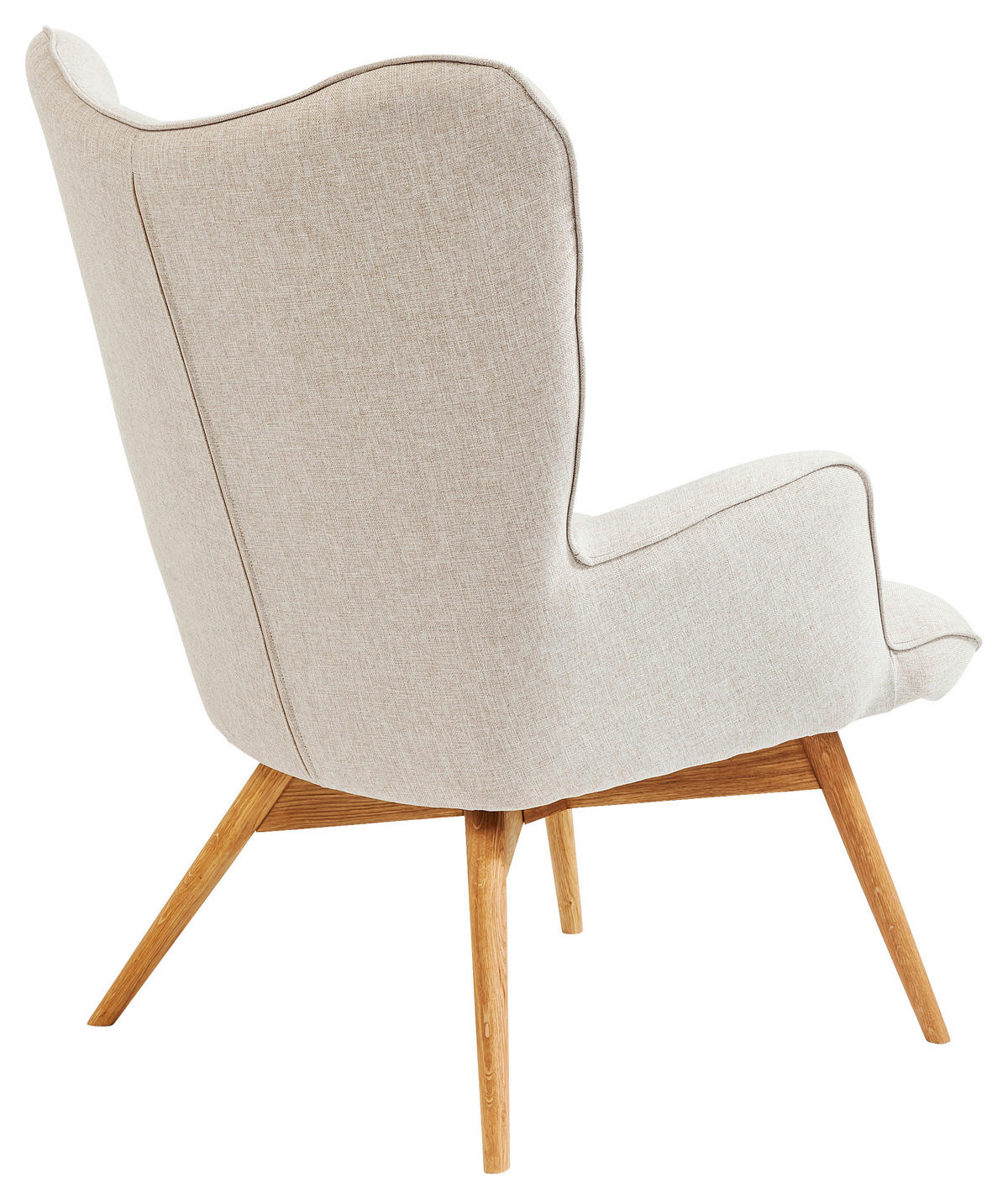OHRENSESSEL Fleece Creme    - Creme/Naturfarben, Trend, Holz/Textil (73/94/83cm) - Kare-Design