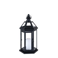 LATERNA - črna, Basics, kovina/steklo (19/38/16cm) - Ambia Home