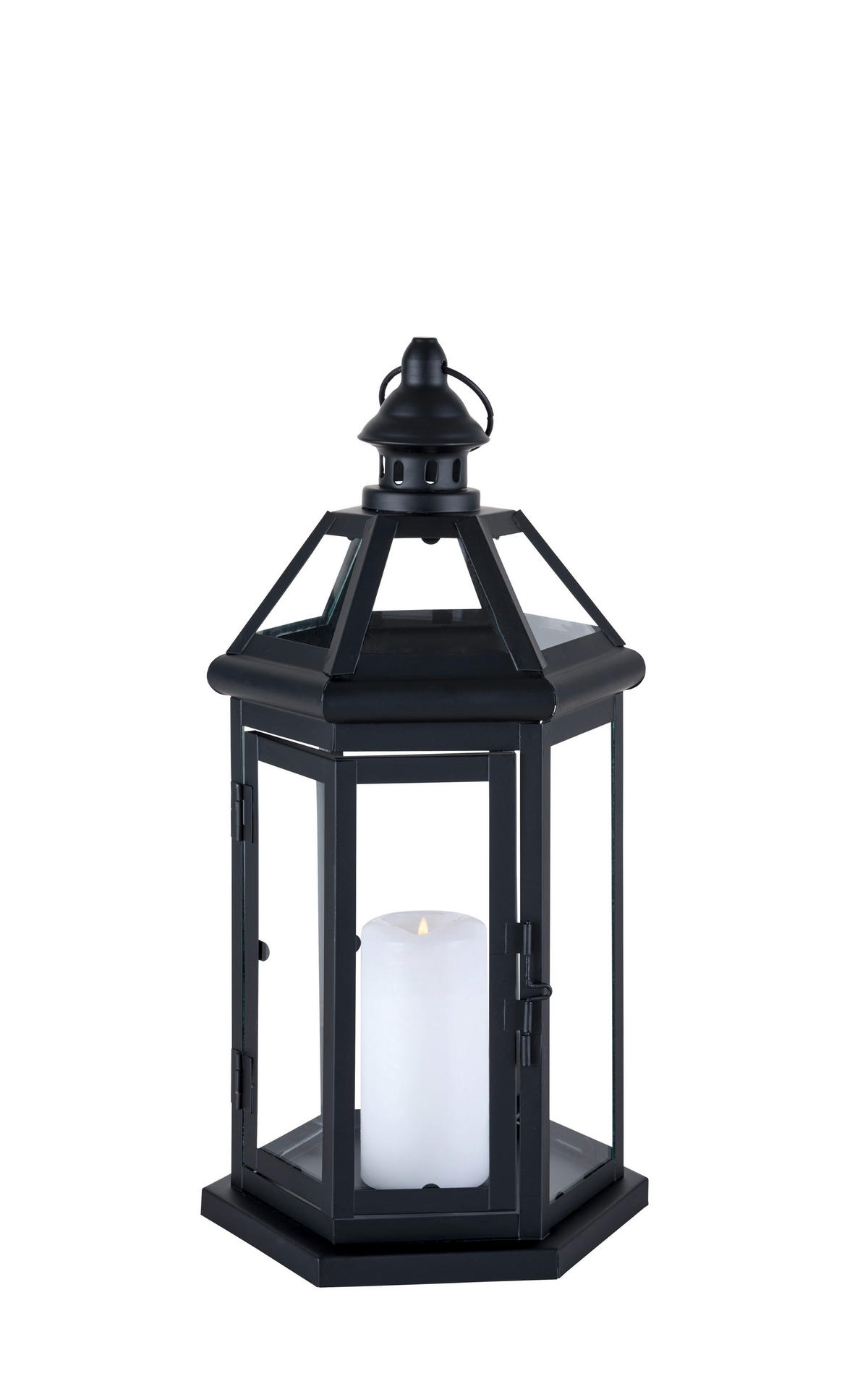 LATERNA - črna, Basics, kovina/steklo (19/38/16cm) - Ambia Home