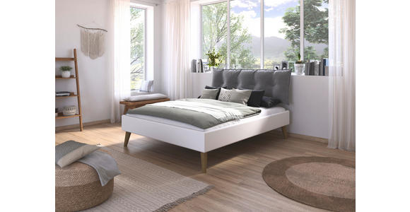 BETT 160/200 cm  in Weiß  - Wildeiche/Weiß, Design, Holz/Holzwerkstoff (160/200cm) - Carryhome