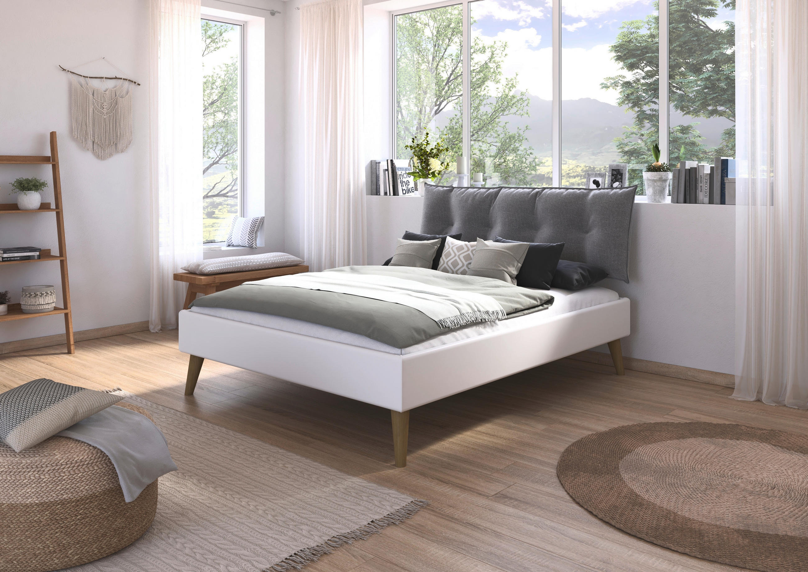 BETT 160/200 cm  in Weiß  - Wildeiche/Weiß, Design, Holz/Holzwerkstoff (160/200cm) - Carryhome