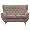 2-SITZER-SOFA in Cord Braun  - Eichefarben/Braun, Design, Holz/Textil (137/101/95cm) - Stylife