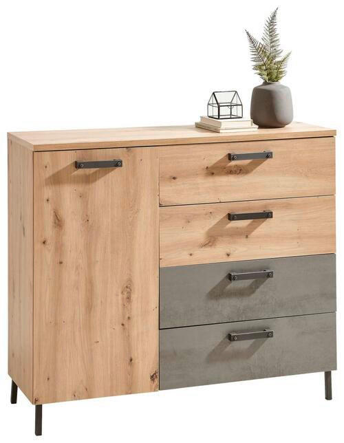 KOMMODE 115/99,5/38 cm  in Eiche Artisan  - Anthrazit/Eiche Artisan, LIFESTYLE, Holzwerkstoff/Metall (115/99,5/38cm) - Ti'me