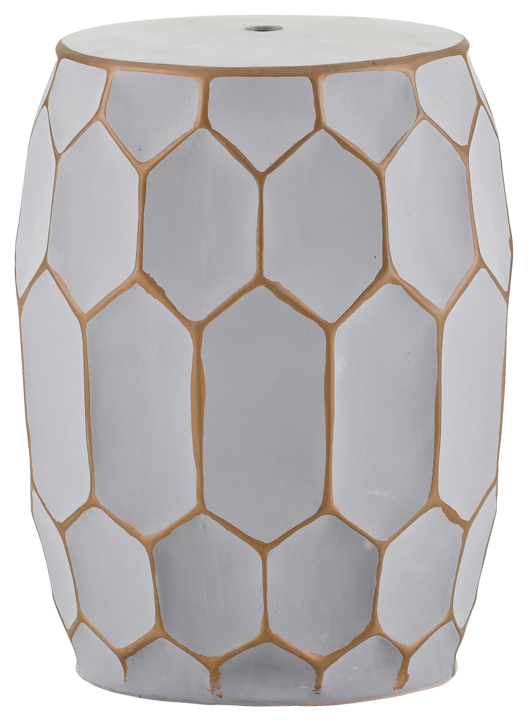 BEISTELLTISCH Grau, Orange rund  - Orange/Grau, Design, Keramik (33/33cm) - Carryhome