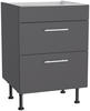 ECKKÜCHE 270/200 cm  in Anthrazit  - Edelstahlfarben/Eichefarben, Basics, Holzwerkstoff/Metall (270/200cm) - Optifit