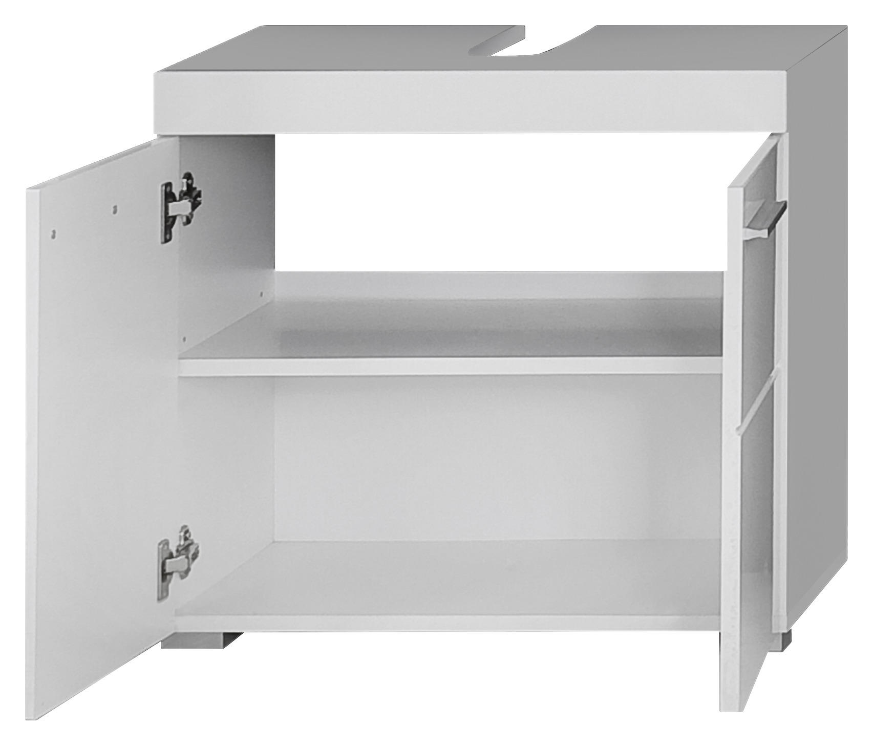 WASCHBECKENUNTERSCHRANK 60/56/34 cm  - Silberfarben/Weiß, MODERN, Holzwerkstoff/Kunststoff (60/56/34cm) - MID.YOU