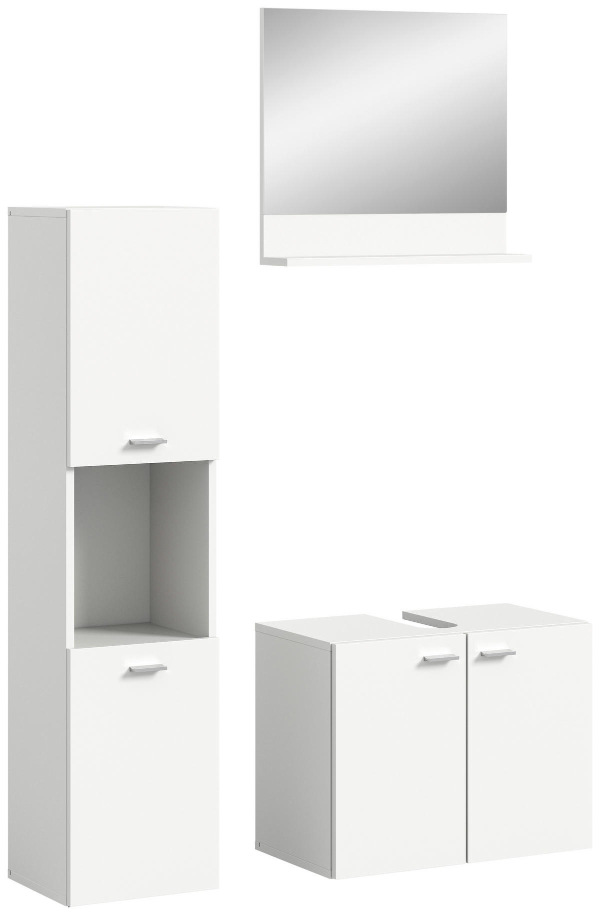 KOUPELNA bílá  - bílá/barvy stříbra, Moderní, kompozitní dřevo/plast (87cm) - MID.YOU