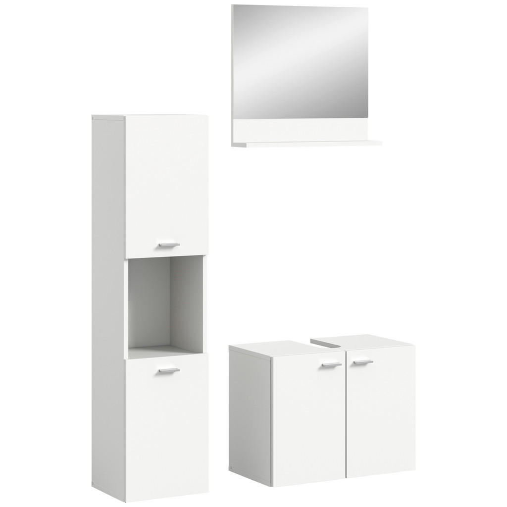 Thumbnail - Mid.you Badezimmer, Weiß, Kunststoff, 3-teilig, 2 Fächer, 87 cm, FSC Mix, hängend, stehend, Spiegel mit Ablage, Badezimm...