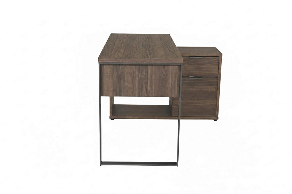 ECKSCHREIBTISCH 140/76/100 cm Walnussfarben Stauraum, seitenverkehrt montierbar, in verschiedenen Holz-Dekoren erhältlich  - Eichefarben/Anthrazit, LIFESTYLE, Holzwerkstoff/Metall (140/76/100cm) - MID.YOU