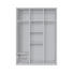 DREHTÜRENSCHRANK 3-türig Weiß - Alufarben/Weiß, KONVENTIONELL, Glas/Holzwerkstoff (150/216/58cm) - Hom`in DREHTÜRENSCHRANK 3-türig Weiß - Alufarben/Weiß, KONVENTIONELL, Glas/Holzwerkstoff (150/216/58cm) - Hom`in