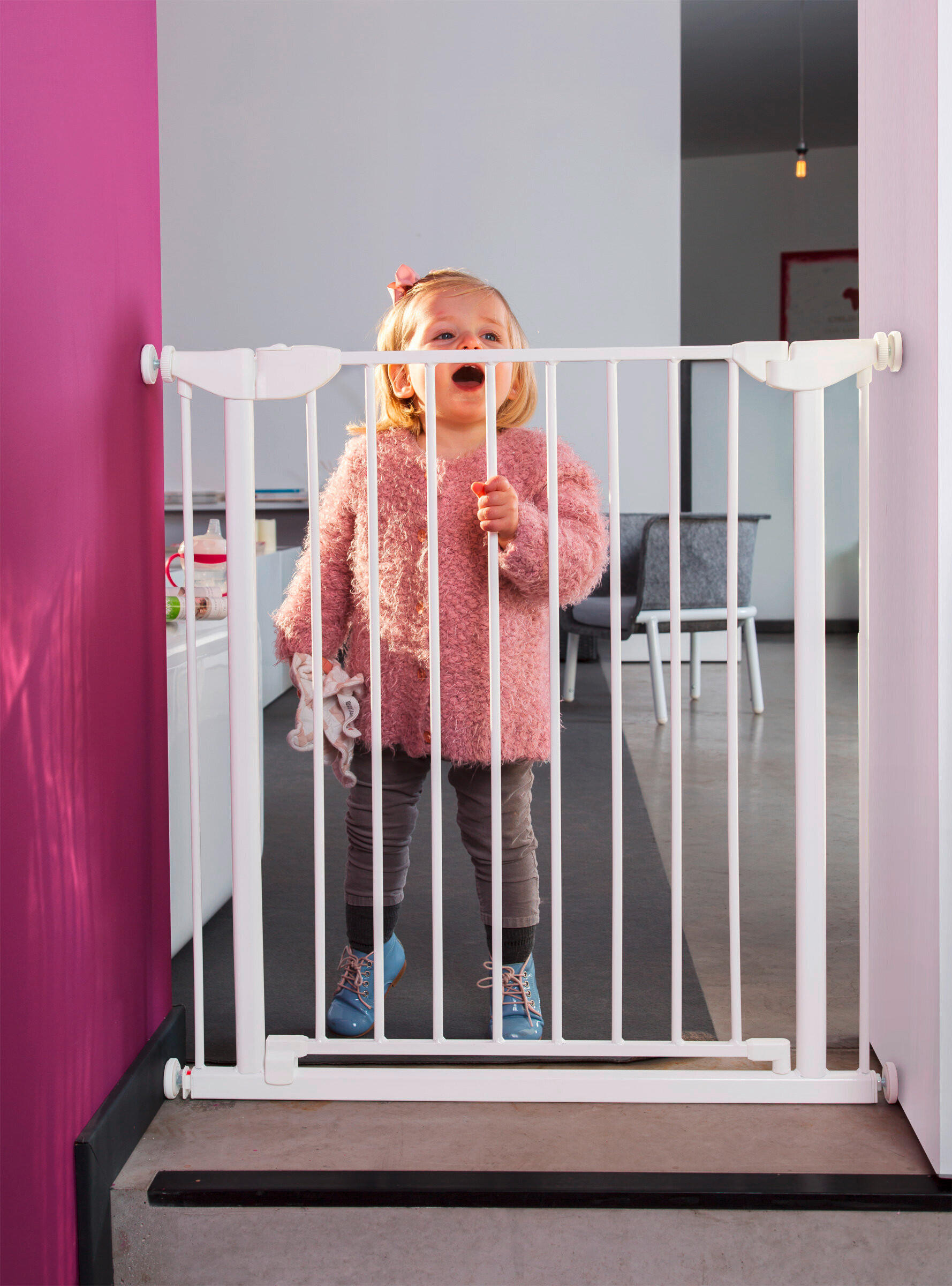 TÜRSCHUTZGITTER  - Weiß, Basics, Metall (78/72/40cm) - Childhome