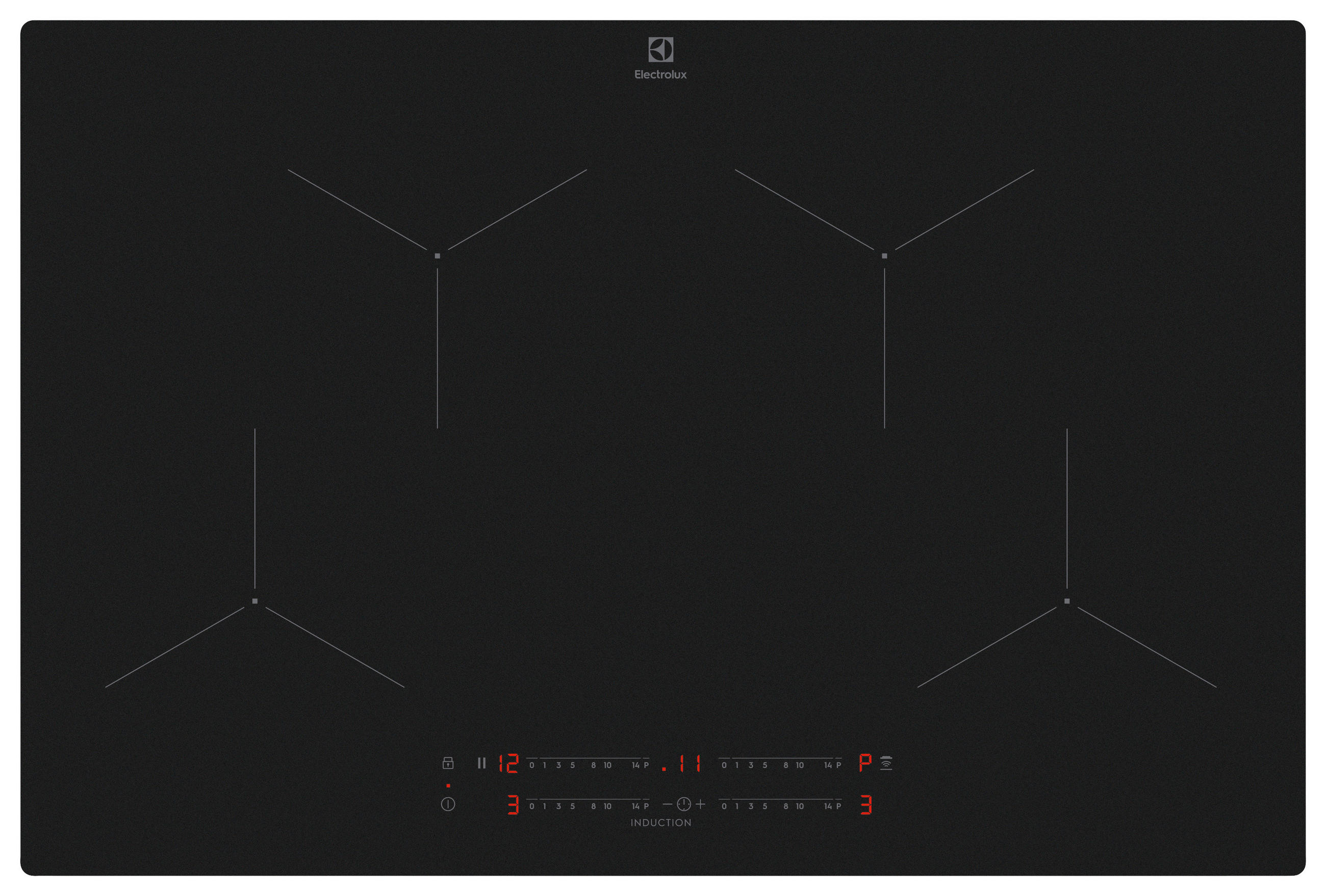 Electrolux Induktionskochfeld Schwarz 78x4.4x52.0 cm
