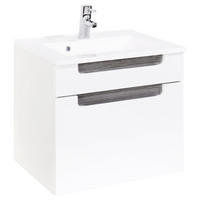 WASCHTISCHKOMBI 60 cm  - Weiß/Silbereichenfarben, MODERN, Holzwerkstoff/Stein (60cm) - Held
