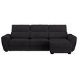 ECKSOFA Schwarz Mikrofaser Bettkasten, Schlaffunktion, Rücken echt, Liegefläche im Originalstoff  - Schwarz, KONVENTIONELL, Kunststoff/Textil (285/177cm) - Carryhome
