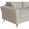 ECKSOFA in Flachgewebe Taupe  - Taupe/Eichefarben, KONVENTIONELL, Holz/Textil (265/159cm) - Carryhome