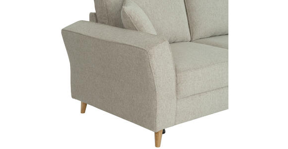 ECKSOFA in Flachgewebe Taupe  - Taupe/Eichefarben, KONVENTIONELL, Holz/Textil (265/159cm) - Carryhome