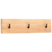 HAKENLEISTE  in Asteiche teilmassiv Schwarz, Eichefarben  - Eichefarben/Schwarz, Natur, Holz/Metall (80/18/4cm)