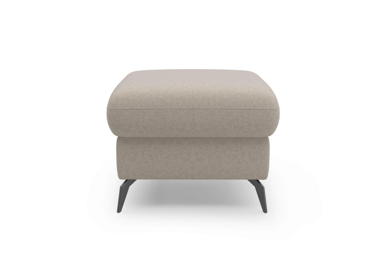 HOCKER Flachgewebe Taupe  - Taupe/Schwarz, KONVENTIONELL, Textil/Metall (58/50/58cm) - Sit & More