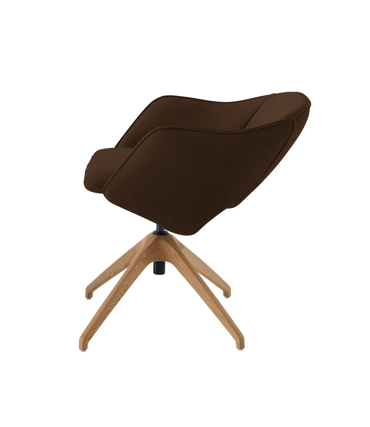 ARMLEHNSTUHL  in Echtleder naturbelassen  - Wildeiche/Dunkelbraun, Design, Leder/Holz (63/74-90/57-73cm) - Koinor