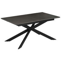 ESSTISCH Grau, Schwarz rechteckig  ausziehbar  - Schwarz/Grau, Design, Keramik/Holzwerkstoff (160-200/90/76cm) - Carryhome