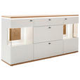 SIDEBOARD 180/92/44 cm  - Eiche Bianco/Anthrazit, Design, Glas/Holz (180/92/44cm) - Novel