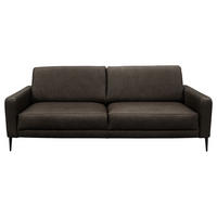 3-SITZER-SOFA in Echtleder Fango  - Fango/Schwarzchrom, Design, Leder/Metall (187/85/92cm) - Livetastic