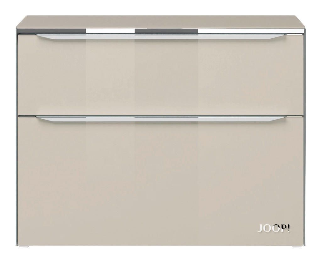 NACHTSCHRANK 58/45,5/40 cm  - Sandfarben/Chromfarben, Design, Glas/Holzwerkstoff (58/45,5/40cm) - Joop!