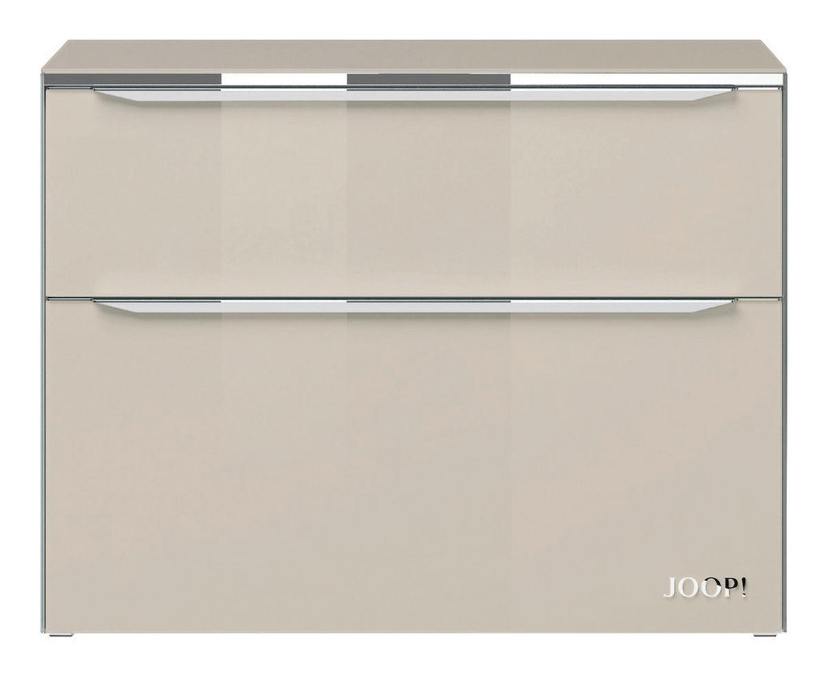NACHTTISCH 58/45,5/40 cm  in Sandfarben  - Sandfarben/Chromfarben, Design, Glas/Holzwerkstoff (58/45,5/40cm) - Joop!