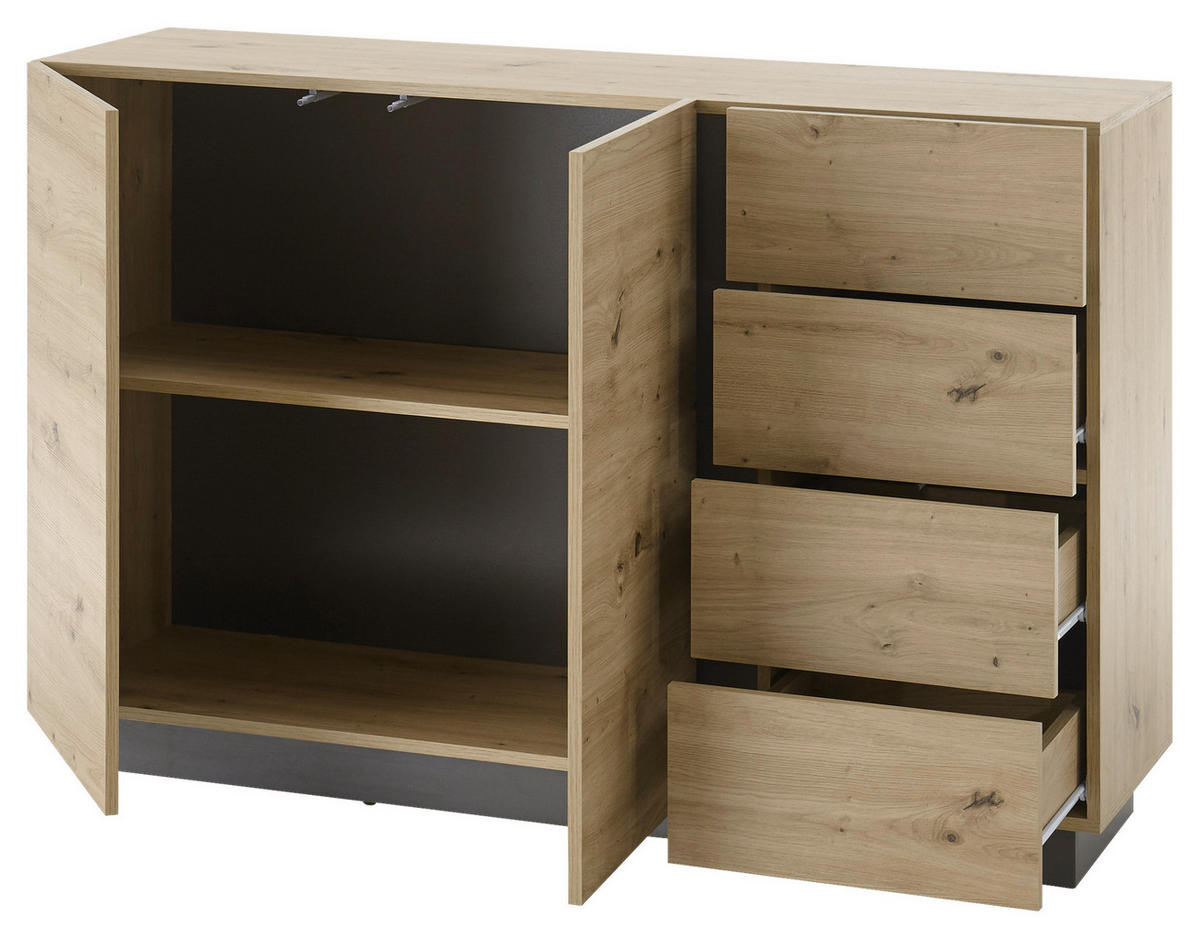 SIDEBOARD  in 138/91/40 cm  - Eiche Artisan/Grau, Design, Holzwerkstoff (138/91/40cm) - MID.YOU