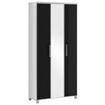 GARDEROBENSCHRANK Santina  in 90/193/37 cm  - Chromfarben/Anthrazit, Design, Glas/Holzwerkstoff (90/193/37cm) - Novel
