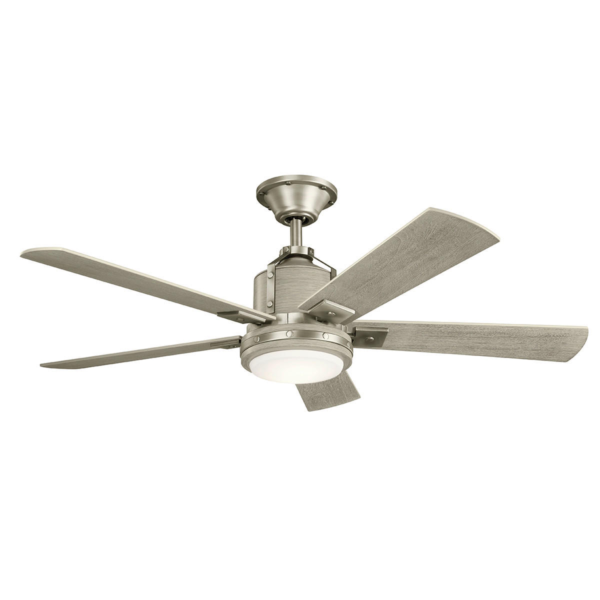 Ventilator mit Beleuchtung Colerne 132/43 cm  - Walnussfarben/Nickelfarben, Basics, Glas/Holz (132/43cm) - Elstead Lighting
