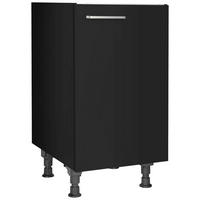 SPÜLENUNTERSCHRANK 45/87/56 cm  in Schwarz  - Edelstahlfarben/Schwarz, MODERN, Holzwerkstoff/Metall (45/87/56cm) - Nobilia
