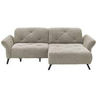 ECKSOFA in Webstoff Hellgrau  - Hellgrau/Schwarz, Design, Textil/Metall (244/173cm) - Moderano