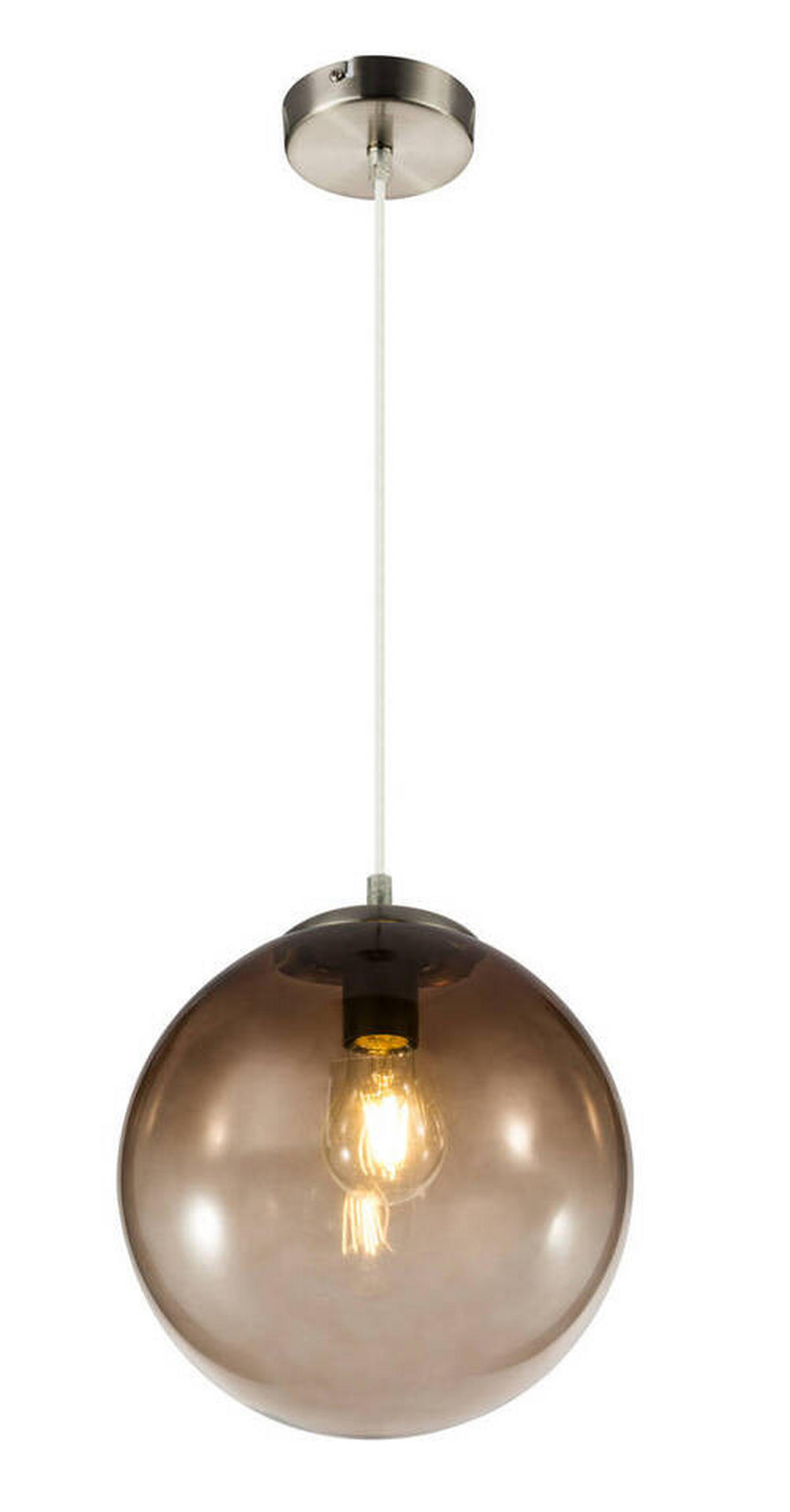HÄNGELEUCHTE 25/120 cm    - Chromfarben/Grau, Basics, Glas/Metall (25/120cm) - Globo