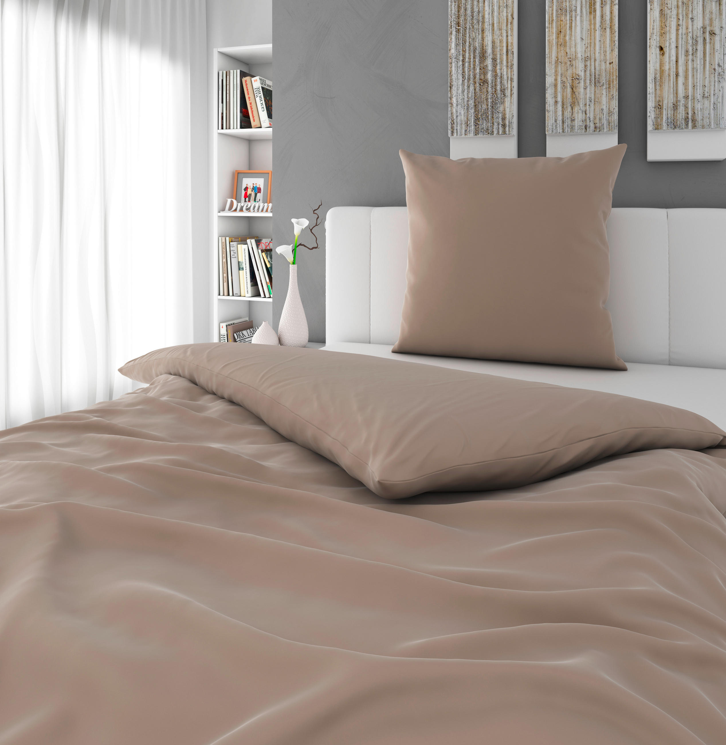 BETTWÄSCHE Segesta Satin 155/220 cm  - Creme, MODERN, Textil (155/220cm) - Novel