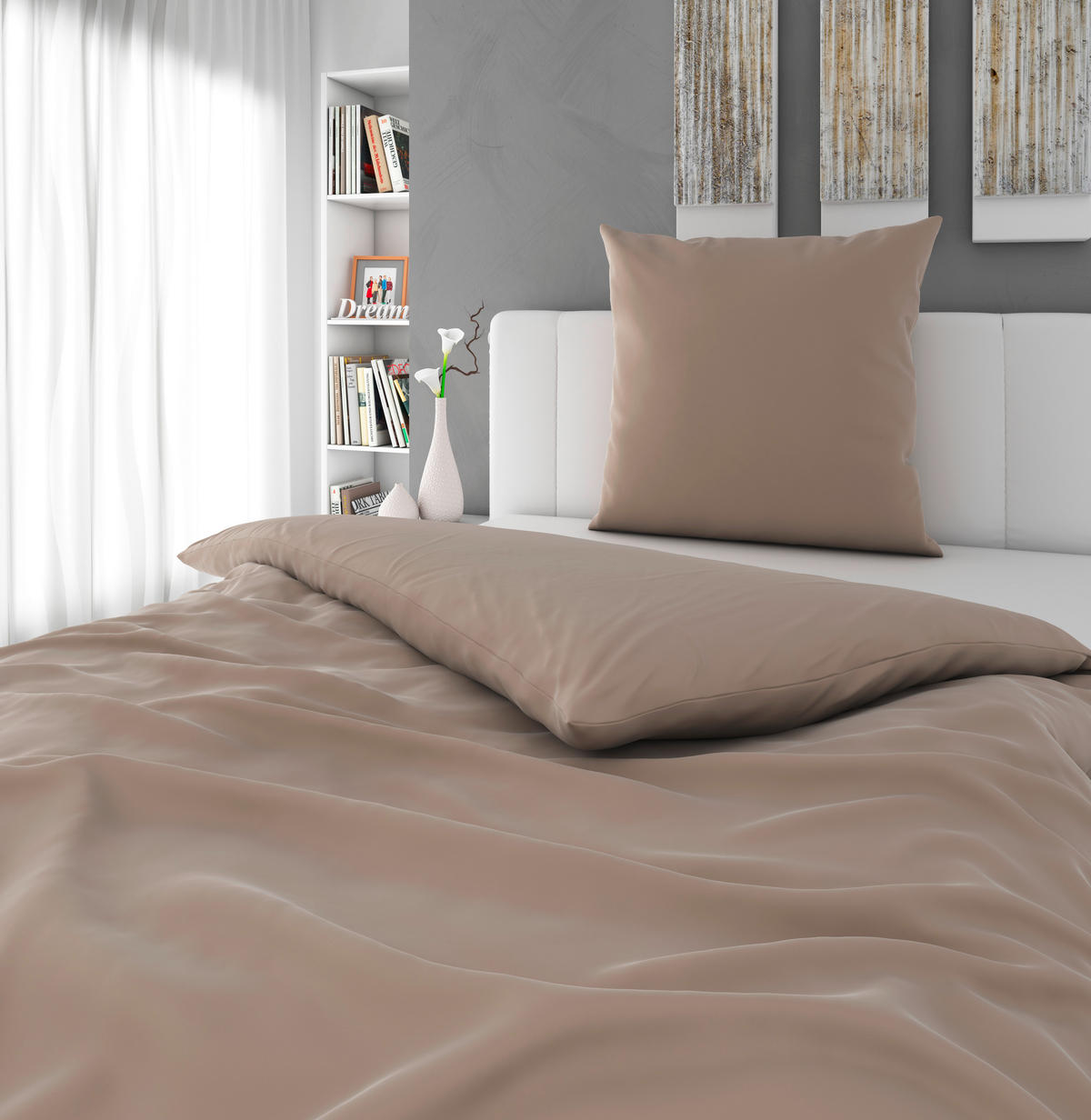 BETTWÄSCHE Segesta Satin 155/220 cm  - Creme, MODERN, Textil (155/220cm) - Novel