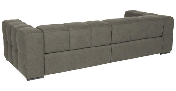 BIGSOFA  in Flachgewebe, Leinenoptik Taupe  - Taupe/Schwarz, Design, Textil/Metall (262/66/113cm) - Belluti