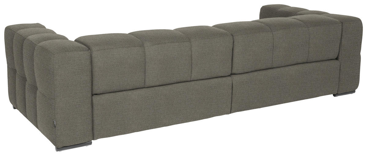 BIGSOFA  in Flachgewebe, Leinenoptik Taupe  - Taupe/Schwarz, Design, Textil/Metall (262/66/113cm) - Belluti