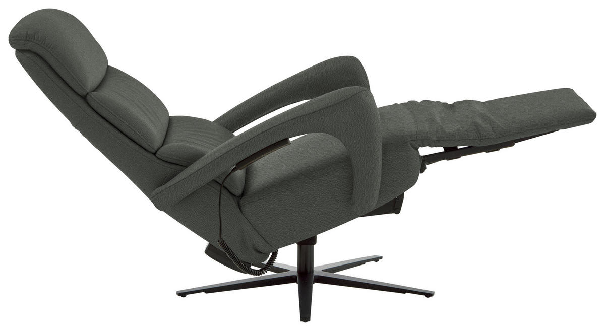RELAXSESSEL in Leder Anthrazit  - Anthrazit/Schwarz, Design, Leder/Metall (76/110/86cm) - Dieter Knoll