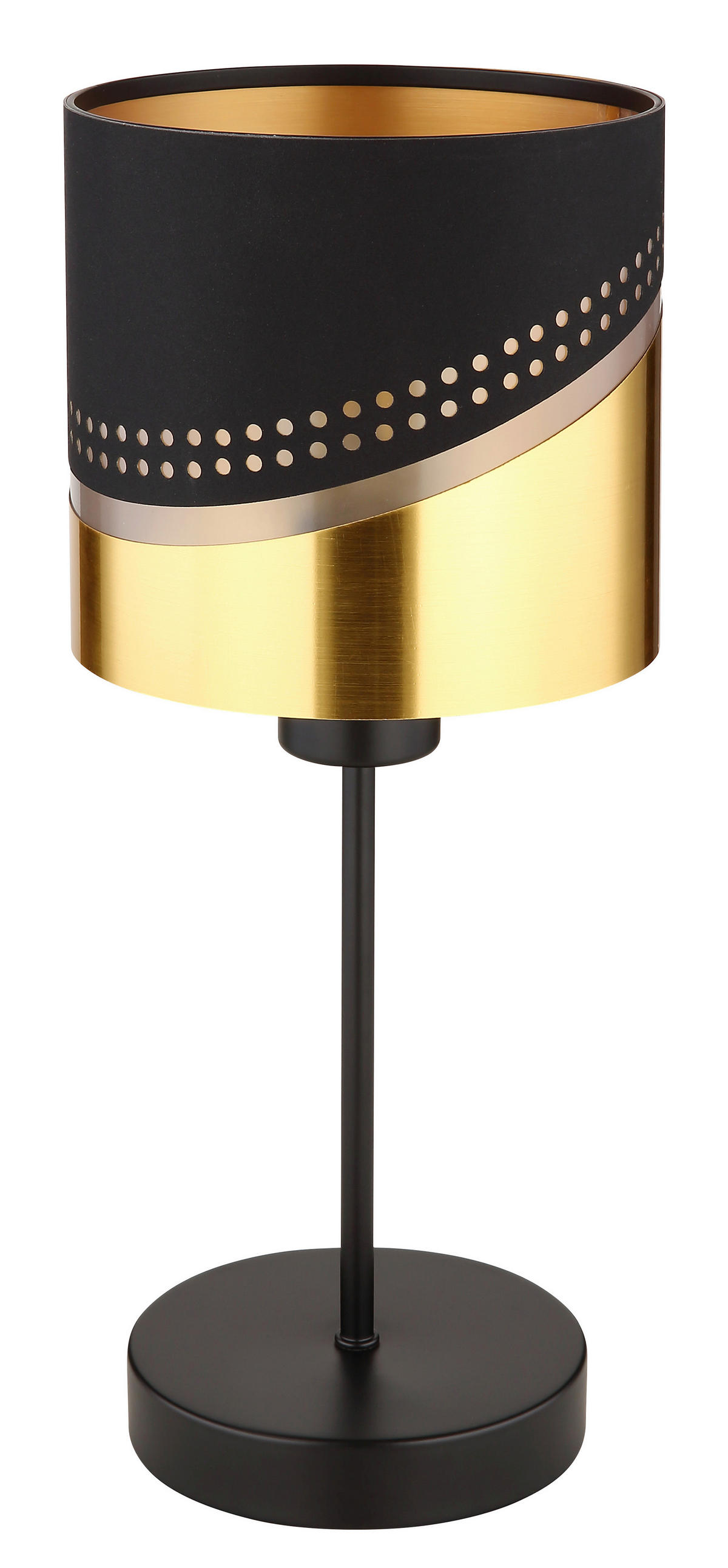 BORDSLAMPA 16/38 cm   - svart/guldfärgad, Klassisk, metall/textil (16/38cm) - Globo