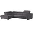 ECKSOFA  in Mikrofaser Grau  207/301 cm  - Schwarz/Grau, Design, Textil/Metall (207/301cm) - Xora