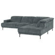 ECKSOFA Grau Chenille Kopfteilverstellung, Sitztiefenverstellung  - Schwarz/Grau, Design, Textil/Metall (307/243cm) - Xora