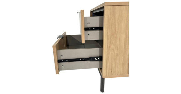 NACHTKÄSTCHEN in Eichefarben, Anthrazit - Eichefarben/Anthrazit, Design, Holzwerkstoff/Metall (53/56,2/40cm) - Xora