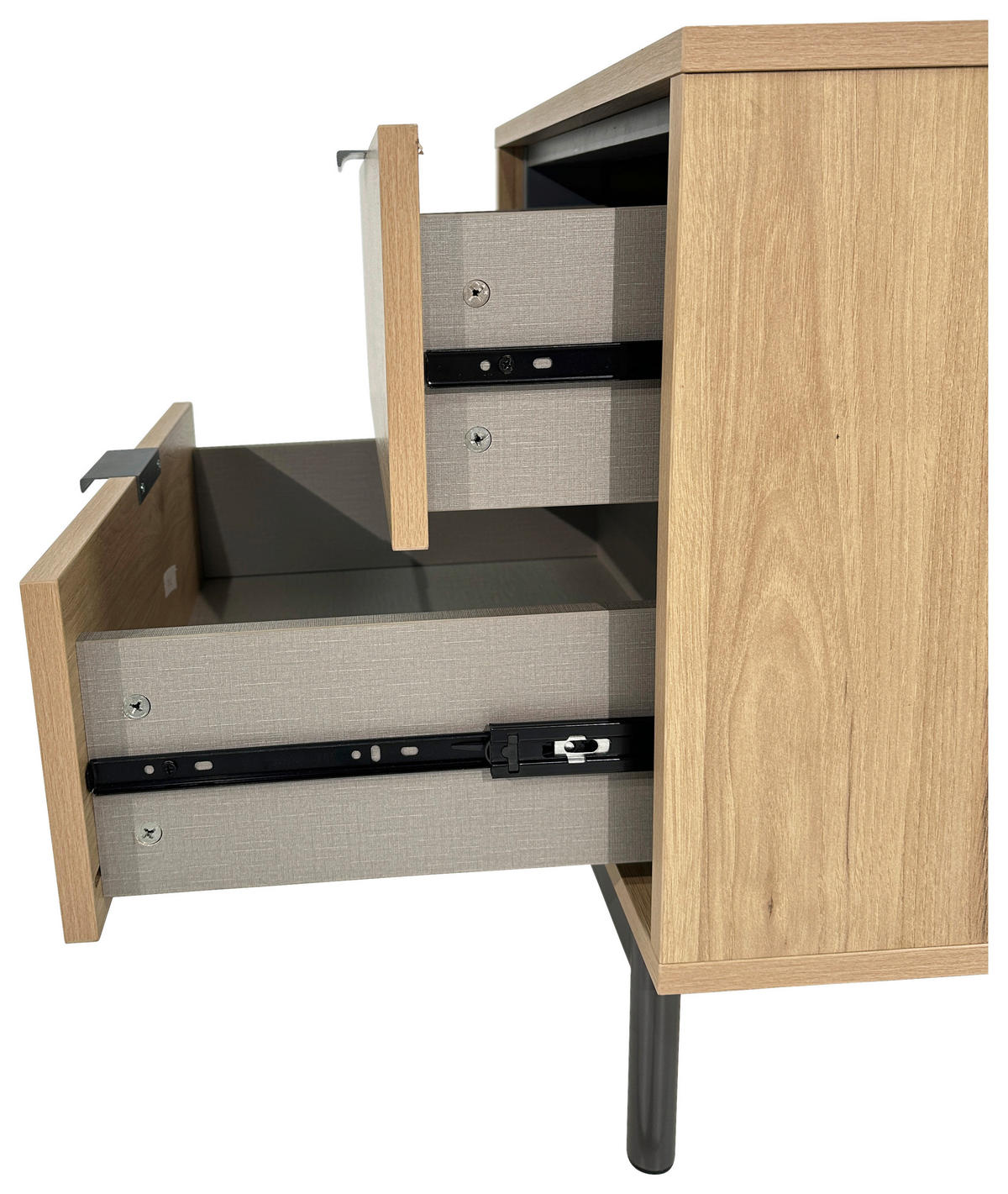 NACHTKÄSTCHEN in Anthrazit, Eichefarben  - Eichefarben/Anthrazit, Design, Holzwerkstoff/Metall (53/56,2/40cm) - Xora